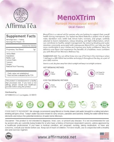 AffirmaTea’s MenoXTrim MAX ACAI Flavor | Menopause Weight & Metabolism Management AffirmaTea Au supplements