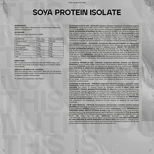 Bulk Soya Protein Isolate Powder, Vegan Protein Shake, Chocolate, 1 kg Bulk Au supplements