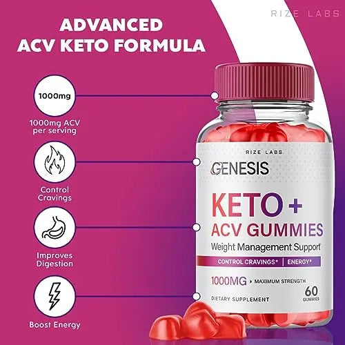(2 Pack) Genesis Keto Gummies - Genesis Keto ACV Gummies Advanced Weight Loss rize labs Au supplements