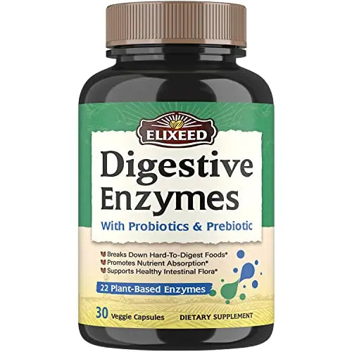 Elixeed Digestive Enzymes Plus Probiotics & Prebiotics, 22 Digestive Enzymes with Amylase Elixeed Au supplements