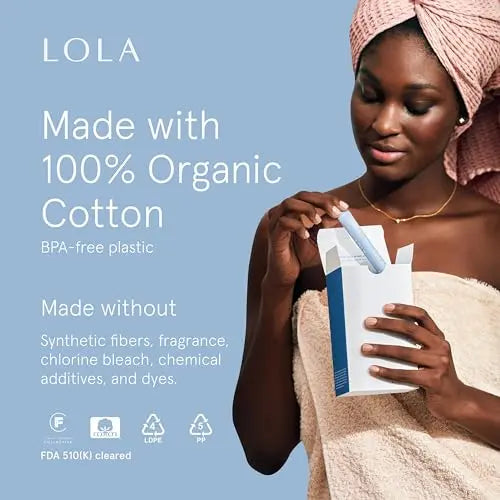 LOLA Organic Cotton Tampons, 8 Count - Tampons Regular, Period Feminine Hygiene Products LOLA Au supplements