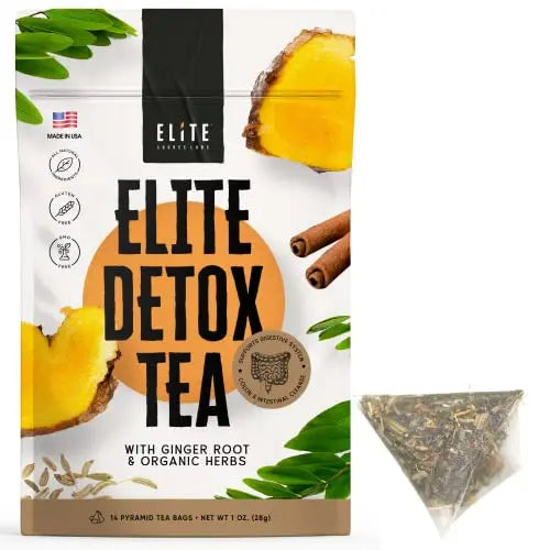 Elite Detox Tea: Natural Organic 7-Herbal Blend for Gentle Cleansing as Needed. Bloating Tea Elite Source Labs Au supplements