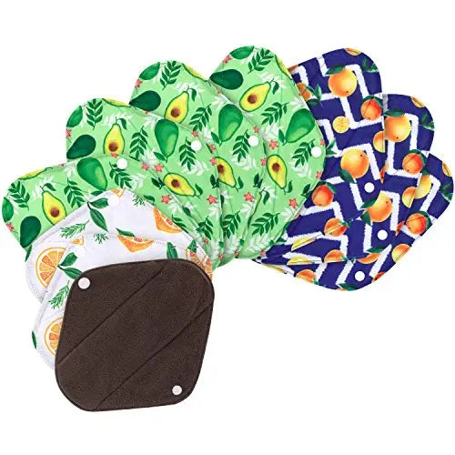 Teamoy 10pcs Cloth Panty Liners, Reusable Sanitary Pads with Wet Bag, Washable Cloth Menstrual Pads Teamoy Au supplements