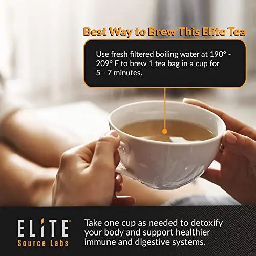 Elite Detox Tea: Natural Organic 7-Herbal Blend for Gentle Cleansing as Needed. Bloating Tea Elite Source Labs Au supplements