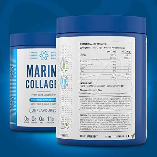 Applied Nutrition Marine Hydrolysed Collagen Powder from Wild Salmon - Protein for Health, Skin, Hair, Nails, Bones, Muscle & Joints Applied Nutrition Au supplements