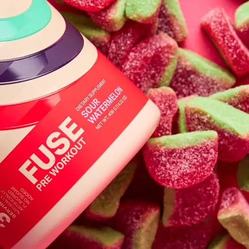 Podium Nutrition, Fuse Pre Workout Powder, Sour Watermelon, 30 Servings, Beta Alanine Podium Nutrition Au supplements