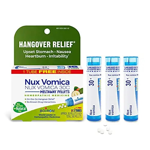 Boiron Nux Vomica 30C Homeopathic Medicine for Hangover Relief, Upset Stomach, Nausea Boiron Au supplements
