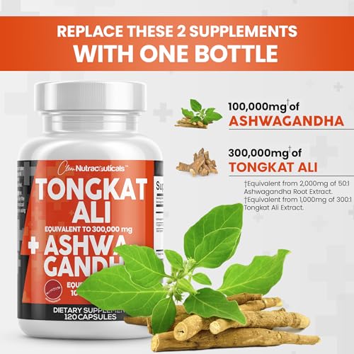 Clean Nutraceuticals Tongkat Ali 300,000mg and Ashwagandha 100,000mg Clean Nutraceuticals Au supplements