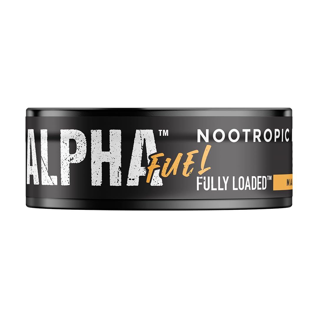 Fully Loaded Alpha Fuel Nootropic Pouches (Mango Fuel) - 5 cans, 15 Pouches per can - Energy Pouches containing Caffeine and nootropic Blend Fully Loaded Bullseye Au supplements