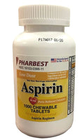 Pharbest Aspirin 81mg Chewable Orange Tablets 1000 Count Per Bottle PHARBEST Au supplements