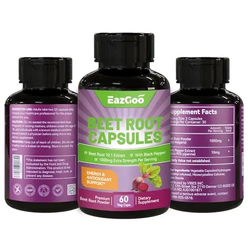 EAZGOO Beet Root Capsules 1000mg Per Serving, Supports Nitric Oxide Production & Blood EAZGOO Au supplements