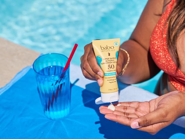 Babo Botanicals Sheer Mineral Sunscreen Lotion SPF 50 with 100% Mineral Active Ingredients for Babies, Kids or Extra Sensitive Skin, Lightweight