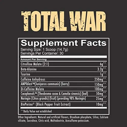 REDCON1 Total War Preworkout - Contains 320mg of Caffeine from Green Tea, Juniper REDCON1 Au supplements