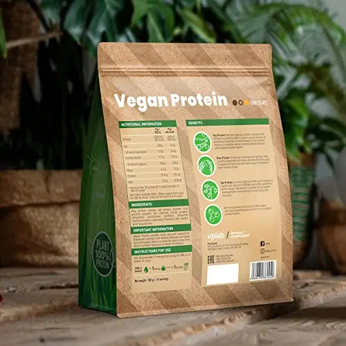 VPlab Vegan Protein Powder 500g - 16 Servings, 100% Plant Based and Natural Vegan Protein Shake vplab nutrition Au supplements