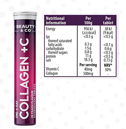 Collagen Effervescent - Marine Collagen & Vitamin C (2 Tubes) Beauty & Co Au supplements