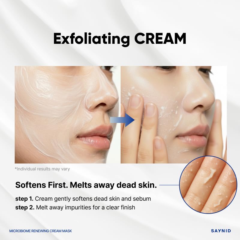 SAYNID MICROBIOME RENEWING CREAM MASK TRIAL KIT, Wash-off Cream, Soft Exfoliating Face Scrub Dead Skin Cells | 4.5g/0.15oz (3EA) SAYNID Au supplements