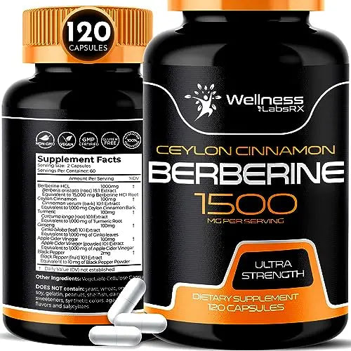 WELLNESS LABSRX Berberine Supplement 1500mg - Liposomal Berberine with Ceylon WELLNESS LABSRX Au supplements