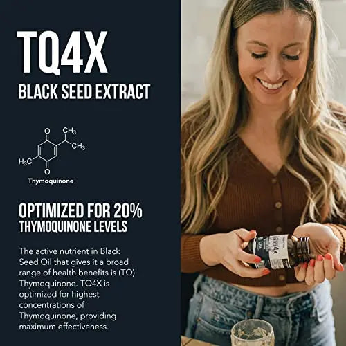 20% Thymoquinone Black Seed Oil Extract Capsules - TQ-Advanced 4X®: Highest Triquetra Health Au supplements