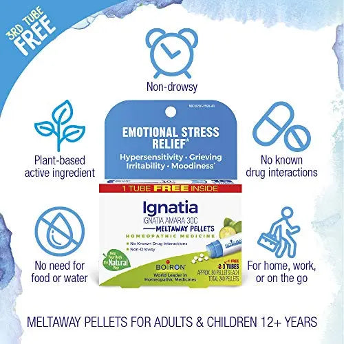 Boiron Ignatia Amara 30C Homeopathic Medicine for Relief from Emotional Stress, Hypersensitivity Boiron Au supplements