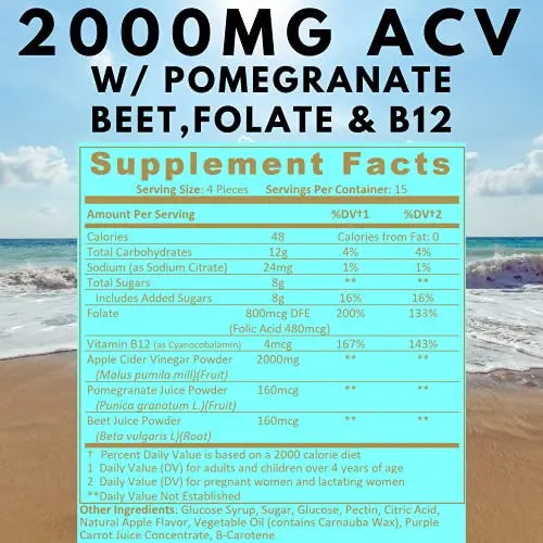 Shizam Weight Loss Detox Gummies. for Kids & Women w/Beet Root & 2000mg ACV Apple Shizam Au supplements