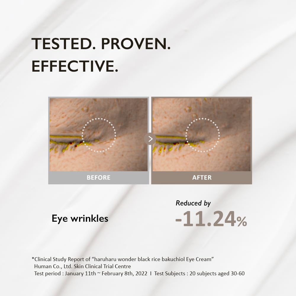 Haruharu Wonder Black Rice Bakuchiol Eye Cream 0.67 fl.oz / 20ml | Anti-Aging, Wrinkle Care, Natural Retinol Alternative
