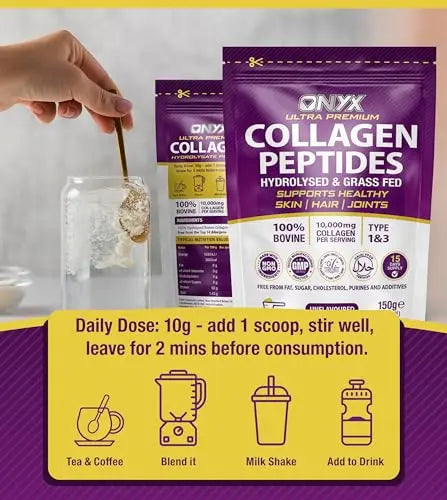 Premium Collagen Powder (Type I, III) Hydrolysed Bovine Collagen Peptides Powder - Halal Certified ONYX INGREDIENTS 101 Au supplements