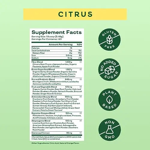 Bloom Nutrition Super Greens Powder Smoothie & Juice Mix - Probiotics Bloom Nutrition Au supplements