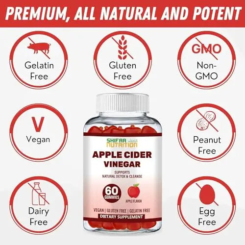 SHIFAA NUTRITION Halal Apple Cider Vinegar Gummies. Cleanse & Detox ACV Gummies SHIFAA NUTRITION Au supplements