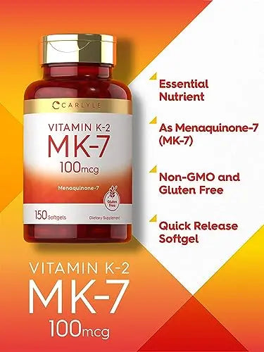 Carlyle Vitamin K2 Supplement 100mcg | K2 MK7 | 150 Softgels | Non-GMO Carlyle Au supplements