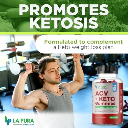 LaPura ACV 1000 mg + Keto Gummies for Weight Loss, 60 Gummies - 1000 mg Apple Cider LaPura Au supplements