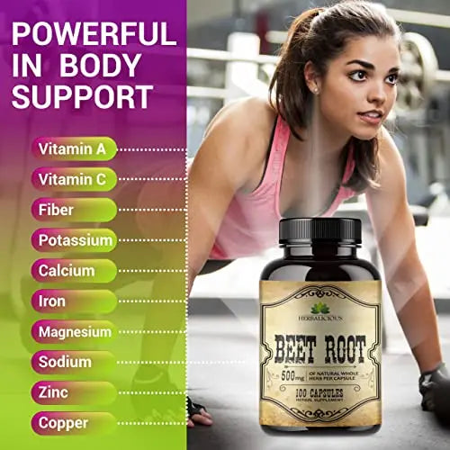 HERBALICIOUS Beet Root Capsules - Herbal Supplement for Athletic Performance HERBALICIOUS Au supplements