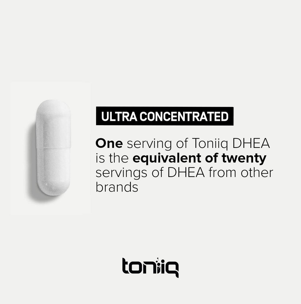 Toniiq Ultra High Strength DHEA 100mg Supplement for Men - 99%+ Highly Purified and Bioavailable Micronized DHEA Supplement for Women and Men - DHEA 100 mg - 180 Capsules Toniiq Au supplements