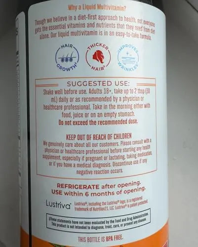 MaryRuth's Liquid Multivitamin+Hair Growth | Clinically Tested for Thicker Hair & Facial Wrinkles in Women | Biotin 10000mcg | Lustriva Hair Growth Supplement | MaryRuth Organics Au supplements