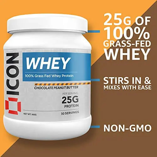 ICON Nutrition Whey Protein Powder 960g, 30 Servings - Chocolate Peanut Butter ICON Nutrition Au supplements