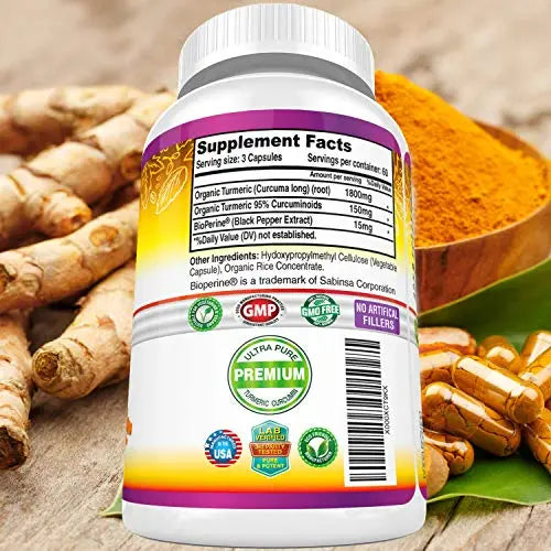 Turmeric Curcumin with BioPerine 1950mg - Natural Joint & Healthy Inflammatory FRESH HEALTHCARE Au supplements
