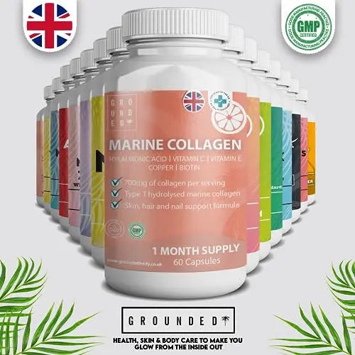 Hydrolysed Marine Collagen 700mg with Hyaluronic Acid, Vitamin C, Vitamin E, Copper & Biotin G R O U N D E D COFFEE SCRUB Au supplements
