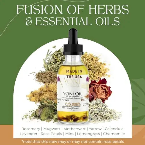Natural Yoni Oil, Mint Fresh Feminine Care Oil, Reduces Odor, Restores pH Balance, All Natural, Herbal Yoni Quality Seamoss and Yoni Oil Au supplements