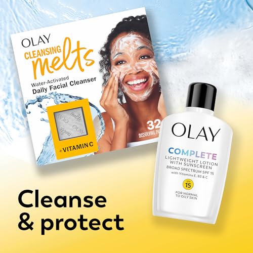 Olay Face Moisturizer, Complete with Sunscreen SPF 15, Daily Facial Lotion for Normal Skin, Lightweight Hydrating Broad Spectrum Sun Protection