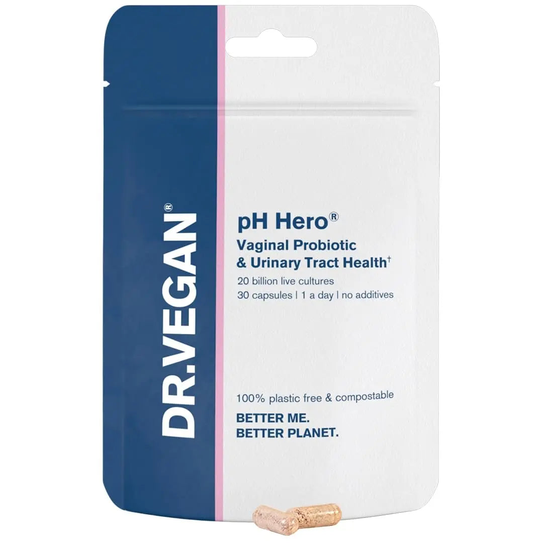 DR.VEGAN | pH Hero | Supports Balanced Vaginal Flora | 50bn CFU | Cranberry | Sea Buckthorn dr vegan Au supplements