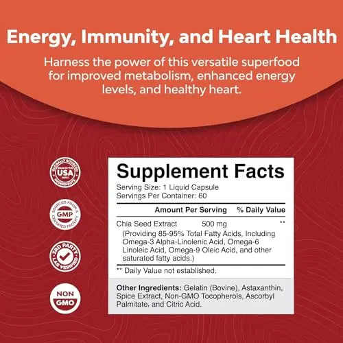 Potent Chia Seed Extract Pills for Men and Women Natural Supplement for Weight Loss Natures Craft Au supplements