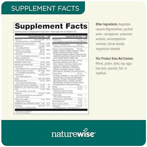 NatureWise Multivitamin for Men + Stress Support + Fulvic Ionic Minerals + Probiotics for Immunity, Male Health NatureWise Au supplements
