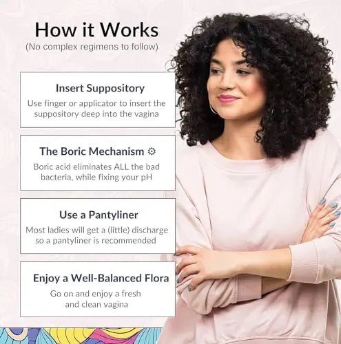 Flower Power Vegan Boric Acid Suppositories - 30 Capsules - 600mg for Vaginal Odor and pH Balance Flower Power Au supplements