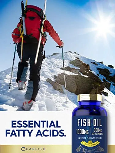 Fish Oil 1000mg | 300mg Omega 3 | 250 Count | Non-GMO and Gluten Free Supplement Carlyle Au supplements