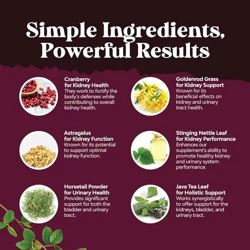 Kidney Support Cranberry Supplement for Women and Men - High Strength Kidney Natures Craft Au supplements