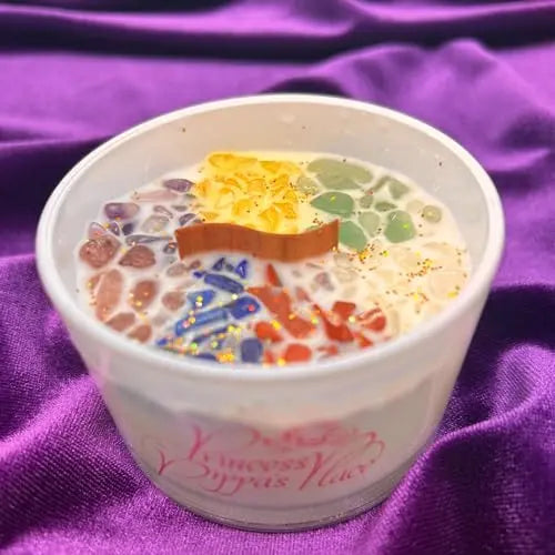 Princess Pippa's Place Healing Candles with Crystals Inside- Natural Soy Wax 7 Stones Crystal Candle Jar Msupps.com Au supplements