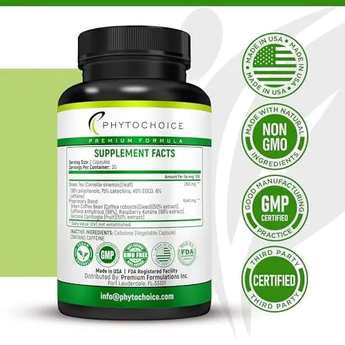 Green Tea Extract-Natural Appetite Suppressant for Weight Loss for Women and Men-Green PHYTOCHOICE Au supplements