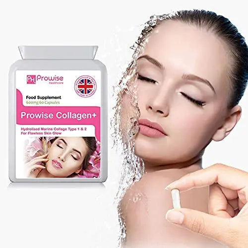 Marine Collagen Type 1 and Type 2 1200mg - 60 Capsules | UK Manufactured PH PROWISE Healthcare Au supplements