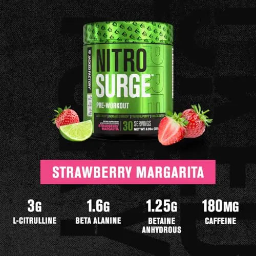 NITROSURGE Pre Workout Supplement - Endless Energy, Instant Strength Gains Jacked Factory Au supplements