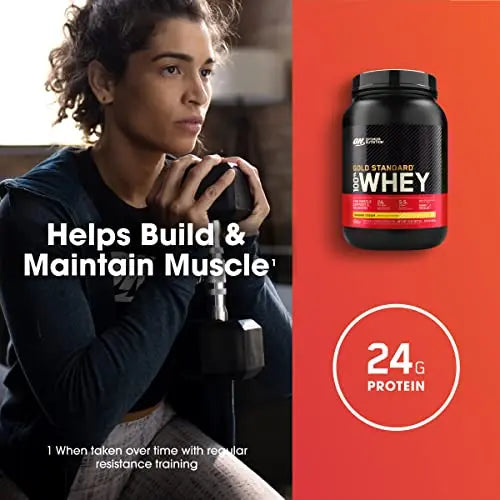 Optimum Nutrition Gold Standard 100% Whey Protein Powder, Banana Cream, 2 Pound Optimum Nutrition Au supplements