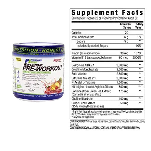 PERFORMANCE INSPIRED Nutrition Pre-Workout Powder - Contains Citrulline - Nitrosigine PERFORMANCE INSPIRED Au supplements